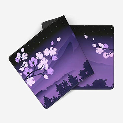 Purple Japanese Fuji Cherry Blossom Large Mouse Pad XL Extended Gaming Mouse Pad Mat Desk Pad with Stitched Edge,Full Desk Mousepad for Office,Computer,Keyboard 31.5 X 11.8 Inch - color: Purple Japanese Fuji Cherry Blossom