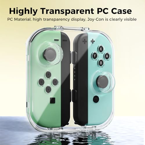 IINE Mini Storage Case for Joy-con, Portable Dust-Proof Protective Box Compatible with Nintendo Switch/OLED Joy-Con, Joy-con Travel Case with Magnetic Closure - color: Transparent