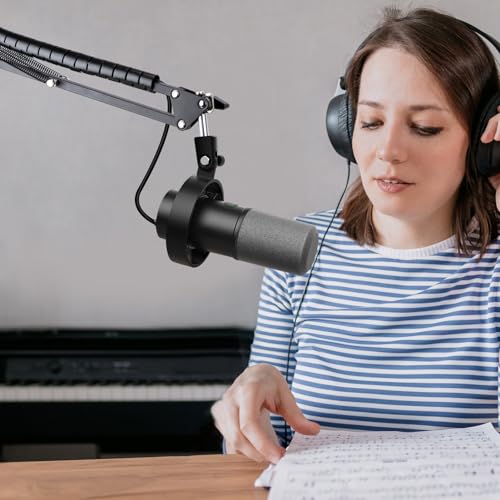 YOUSHARES Microphone Boom Arm Stand for FIFINE K688, AM8, A6T, T669, Shure SM7B/MV7+/MV6, Adjustable Scissor Arm with Cable Management - color: FIFINE 688
