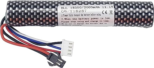 1PCS 3S 11.1V 2000mAh Li ion Battery with SM-2P Plug Connector and USB Charging Cable, Suitable for Airsoft Gel Water Droplet Blaster Air Gun Gel Ball Shock Wave Replacement Battery