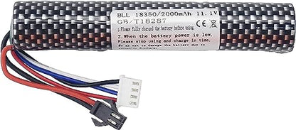 1PCS 3S 11.1V 2000mAh Li ion Battery with SM-2P Plug Connector and USB Charging Cable, Suitable for Airsoft Gel Water Droplet Blaster Air Gun Gel Ball Shock Wave Replacement Battery