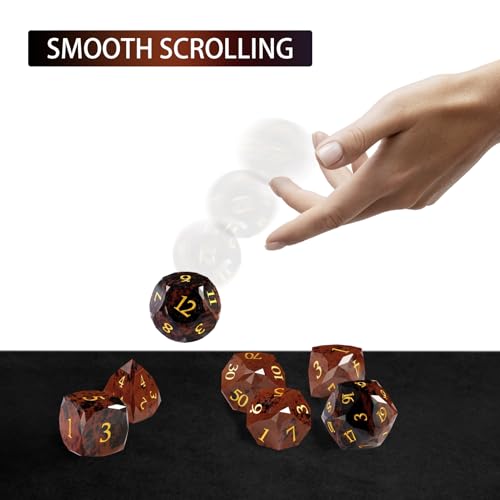 Unique Gemstone Dice Set 7PCS, Handmade Natural Stone Polyhedral DND Dice with Premium Gift Case for Board Game Lovers Birthday Gift - color: Zs-hh