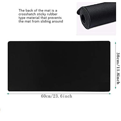 Gaming Mouse Mat/Mouse Pad 23.6x11.8x0.12Inch | XXL Mouse pad | Table mat/Large Size | Improved Precision and Speed | Rubber Base for Stable Grip on Smooth Surfaces Non-Slip (60x30Black004) - color: 60x30Black004