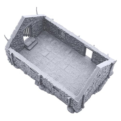The Stone Barn by Printable Scenery, 3D Printed Tabletop RPG Scenery and Wargame Terrain 28mm Miniatures