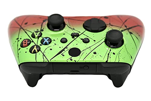 Hand Airbrushed Fade Custom Controller Compatible with Series X/S & One (Series X/S Green & Red) - color: Series X/S Green & Red