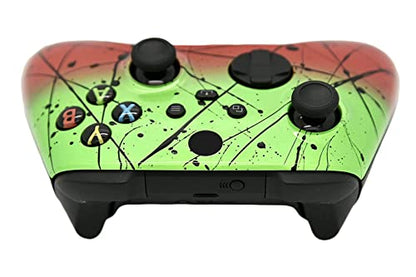 Hand Airbrushed Fade Custom Controller Compatible with Series X/S & One (Series X/S Green & Red) - color: Series X/S Green & Red
