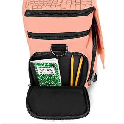 ENHANCE Collector's Edition RPG Adventurer's DnD Bag - Dragon Hide Exterior Travel RPG Bag with Tabletop Miniatures Storage Vault, Mat Holder, DnD Dice & Token Pockets, Fits 4-8 Books (Dragon Pink) - color: Dragon Pink