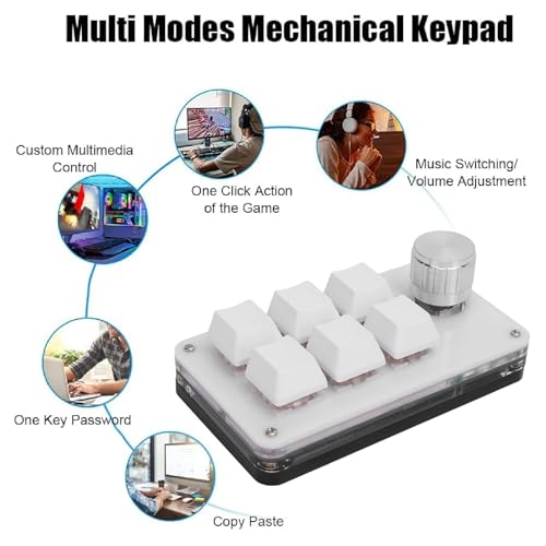 Fafeicy 6 Key Macro Mechanical Gaming Keyboard RGB Red Switch USB C Keypad One Handed USB PC Keypad