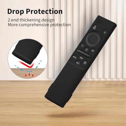 Hi Color Remote Cover for Samsung BN59-01388 BN59-01393 Silicone Remote Case Protective Sleeve (Black) - color: black