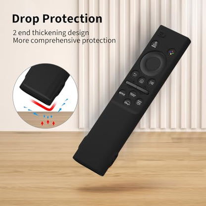 Hi Color Remote Cover for Samsung BN59-01388 BN59-01393 Silicone Remote Case Protective Sleeve (Black) - color: black