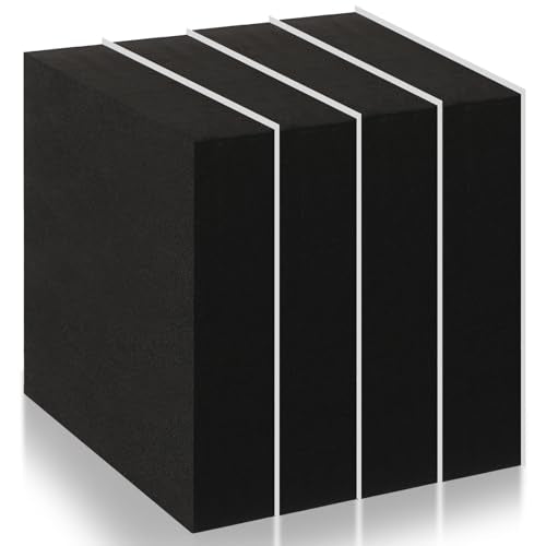 4 Pcs 1" Thick Foam Padding Sheet with Adhesive Backing Block | 4 Inch x 4 Inch, Closed Cell, Self Stick Neoprene Insulation Foam Sheet, Black, for Furniture Cars Speakers - color: Black, size: 1 Inch Thick, 4 x 4 Inches