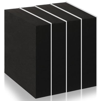 4 Pcs 1" Thick Foam Padding Sheet with Adhesive Backing Block | 4 Inch x 4 Inch, Closed Cell, Self Stick Neoprene Insulation Foam Sheet, Black, for Furniture Cars Speakers - color: Black, size: 1 Inch Thick, 4 x 4 Inches