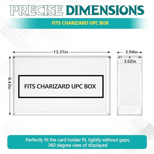 Cinnvoice 1 Pcs Acrylic Magnetic Case Booster Box Protective Case Stackable 4mm Thick Magnetic Closure Gifts for Collectors, Cards Not Included (Compatible with Charizard Upc Box) - style: Compatible with Charizard UPC Box