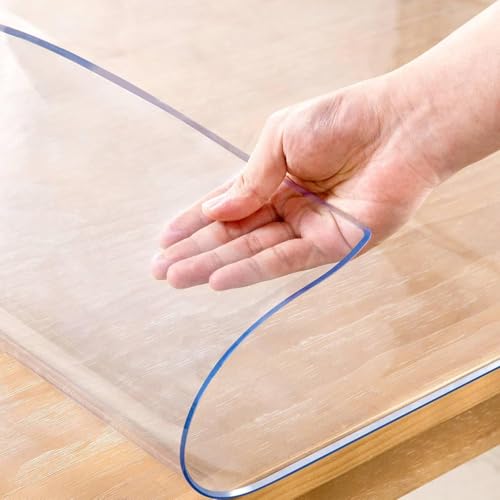 16 x 22 Inch Clear Table Cover Protector, 2mm Thick Mat, Plastic Table Cover, Vinyl Protector, Desk Mat for Top of Desk - size: 16" x 22"