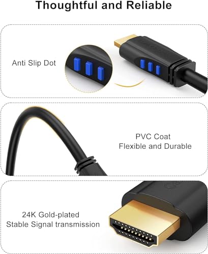 CableCreation 6ft 4K HDMI Cable, Left Angle 90 Degree, 4K@60HZ Ultra HD Support, Male to Male Black - size: 6FT, style: Left Angle