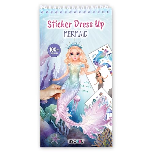 Mermaid Sticker Book Activity Book for Kids Girls | Fashion design dress-up pages with guided sticker activities. Creative play for little designers ages 5 and up. - color: Sticker Dress Up Mermaid