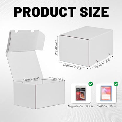 NUMINA 4 Pack Trading Card Storage Boxes for Toploaders with Dividers | 160 Toploader Capacity, Fits Magnetic Holders, Includes Dividers & Labels, Laminated Surface, Compact Storage For TCG & MTG - size: 4-Pack 6-inch