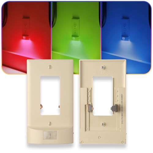 2 Pack - SnapPower Multi-Color GuideLight – Outlet Cover RGB Lights, Customizable Ambient Lighting/Mood Lighting for Home, Kitchen, Gaming Room, Kids Bedroom, Nursery, Holiday Decor (Ivory, GFCI) - color: Ivory, size: GFCI