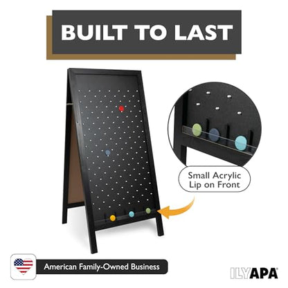 Ilyapa Prize Drop Board, 28x57 in - Penny Drop Game, Chalkboard Sign | Wooden A-Frame Chalkboard Sign, Includes 20 Coin Drop Discs & Eraser - For Trade Shows & Events - color: Black, size: 28x57