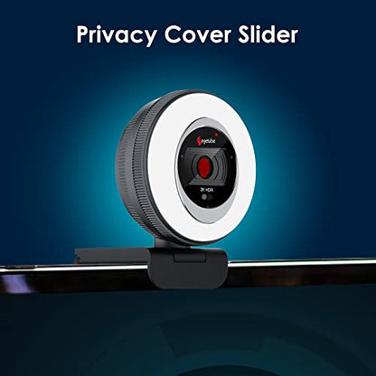Angetube 2K Webcam for PC/Laptop/Mac, 1080P Computer Camera with RingLight | Remote, Low-Light Correction, 2 Mics and Privacy Cover, Auto Focus Digital Zoom, HDR Web Camera for Zoom/Skype/Teams