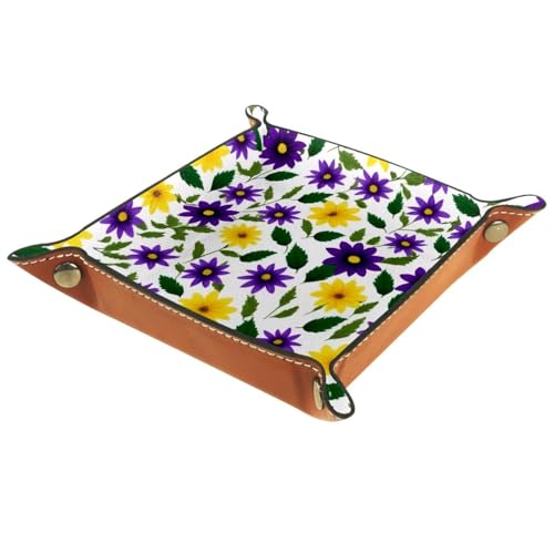 Purple Yellow Flower Dice Tray Dice Rolling Tray Folding Dice Holder for Dice Games, Like RPG, DND and Other Table Games - color: Multi 9