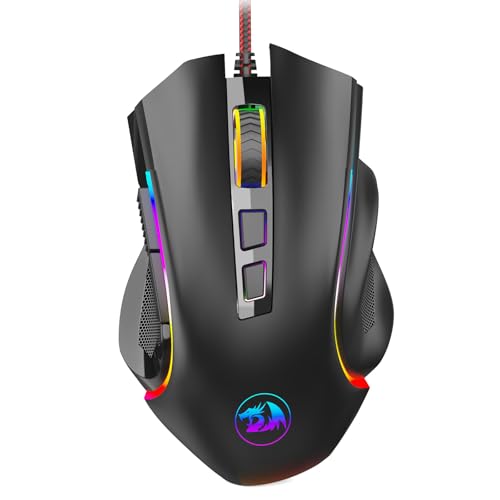 Redragon M602 Gaming Mouse, Ergonomic RGB Gaming Mouse Wired with 7200 Adjustable DPI, 9 Programmable Buttons, Professional Software for Gamer Office [Black] - color: M602