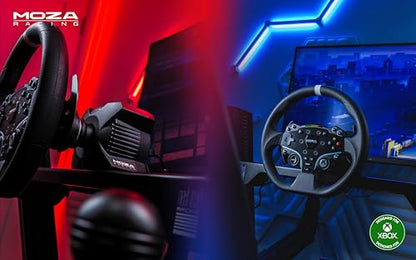 MOZA R3 Licensed Steering Wheel and Pedals Bundle 4PCs for Xbox & PC: 3.9Nm Direct Drive WheelBase, 11-inch Racing Wheel, Pedals and Desk Clamp, HGP Racing Shifter 7+R PC USB Simulator Shifters