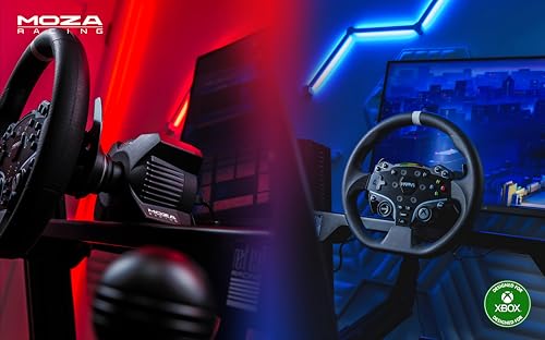 MOZA R3 Steering Wheel and Pedals Kit for Xbox(official Licensed) & PC: 3.9Nm Direct Drive WheelBase, 11-inch Racing Wheel, Pedals and Desk Clamp All-in-One Gaming Racing Simulator