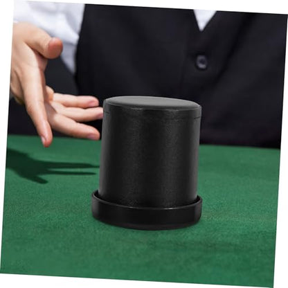 Totority Leather Dice Cup with Lid Felt-Lined Quiet Shaker for Bar and Party Games Supple Green Interior Lightweight and Compact for Easy Carry Storage
