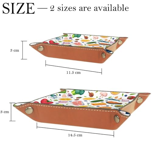 Balanced Biet Food Print Microfiber Leather Dice Trays Folding for RPG DND Table Games, Leather Dice Holder Storage Box Portable Folding Rolling Dice Tray, 20.5x20.5cm