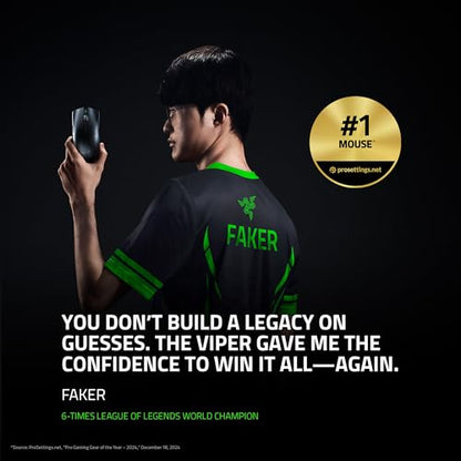 Razer Viper V3 Pro Wireless Esports Gaming Mouse: Symmetrical - 55g Lightweight - 8K Polling - 35K DPI Optical Sensor - Gen3 Optical Switches - 8 Programmable Buttons - 95 Hr Battery - White - color: White, style: 8000 Hz Polling