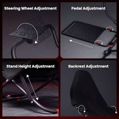 RACGTING Foldable Sim Racing Cockpit for Logitech Thrustmaster MOZA | 90% pre-assembled, Quick assembly, Space-saving Storage, Sturdy Steel frame, For apartments & living rooms