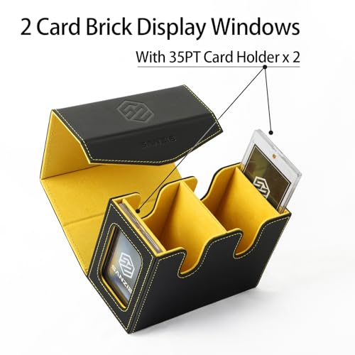 SANZIE Card Deck Box for MTG Commander Deck Box with 2 Toploaders (Black) | Card Storage Box with Commander Display, Fits 240+ Single Sleeved Trading Cards, PTCG TCG Deck Box for Trading Cards - color: Black