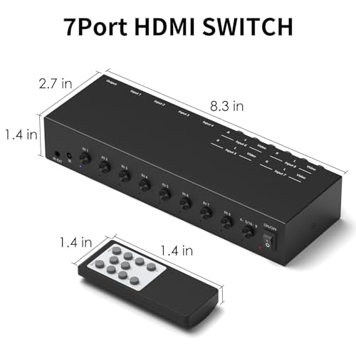 Dingsun 8In-1Out Converter, 4 Way HDMI 2.0 to HDMI Switch + 4 Way RCA to HDMI Converter for Fire Stick，ROKU, N64, NGC, Wii, PS2/3/4/5, Xbox Series, Xbox ONE, Switch ect. - style: 8in-1out(4*RCA +4*HDMI to HDMI)