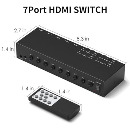 Dingsun 8In-1Out Converter, 4 Way HDMI 2.0 to HDMI Switch + 4 Way RCA to HDMI Converter for Fire Stick，ROKU, N64, NGC, Wii, PS2/3/4/5, Xbox Series, Xbox ONE, Switch ect. - style: 8in-1out(4*RCA +4*HDMI to HDMI)