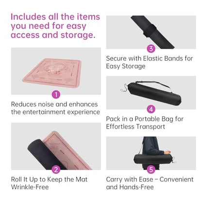 Mahjong Mat for Table - Durable Mahjong Table Cover with Unique Design, Premium Mahjong Accessories, Perfect Mahjong Gifts for Women, Game Mat for Mahjong and Board Game Enthusiasts (Opal Rose Luxe) - style: Opal Rose Luxe