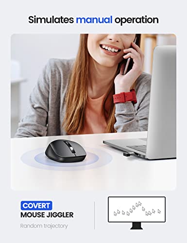 EAXBUX Covert Mouse Jiggler,2 in 1 Mouse with Jiggler, Undetectable Mouse Mover with ON/Off Switch, Drive Free,Simulate Mouse Movement to Keep Computer Awake,Plug and Play