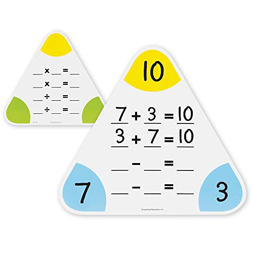 Learning Resources Write & Wipe Fact Family Boards | Elementary Math Manipulatives, Math White Boards for Students, Addition and Subtraction White Board for Kids