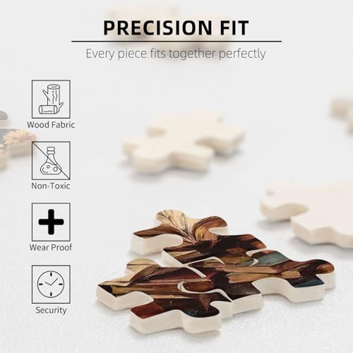 African American Woman Jigsaw Puzzles 500 Pieces for Adults Black Women Reading Book Wooden Puzzle with Letters on Back Challenging Family Activity Games - color: Afr Book 01, size: 500PCS