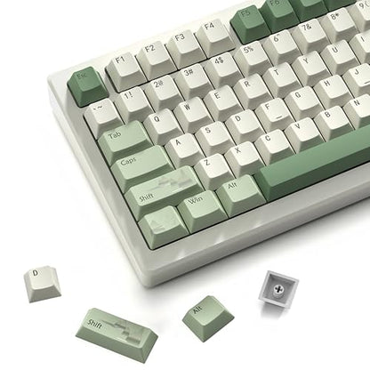 dagaladoo Matcha Green PBT keycaps Set,Cherry Profile Key caps | Retro dye-sublimation Keyboard keycaps,Custom keycaps for cherry-mx full size Retro Mechanical Keyboard,Spring Tea,134keys - color: Spring Tea Green