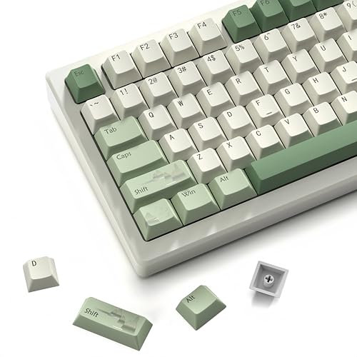 dagaladoo Matcha Green PBT keycaps Set,Cherry Profile Key caps | Retro dye-sublimation Keyboard keycaps,Custom keycaps for cherry-mx full size Retro Mechanical Keyboard,Spring Tea,134keys - color: Spring Tea Green