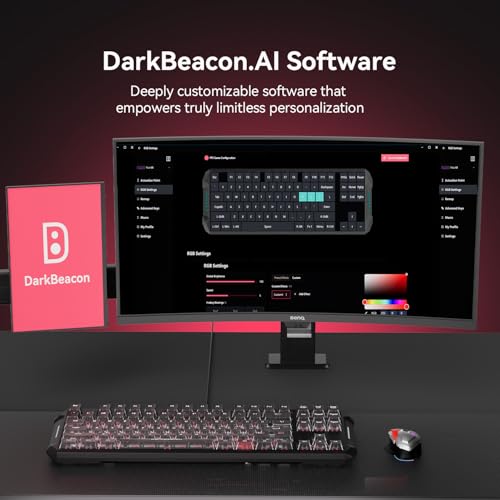 DarkBeacon Blade87 TKL Mechanical Keyboard with Silent Switches, Quiet Typing 87 Keys, Hot Swappable, Gasket Structure, 8000Hz, N-Key Rollover, RGB Backlit, USB Wired Gaming Keyboards for Win/Mac - color: 87-Key Black