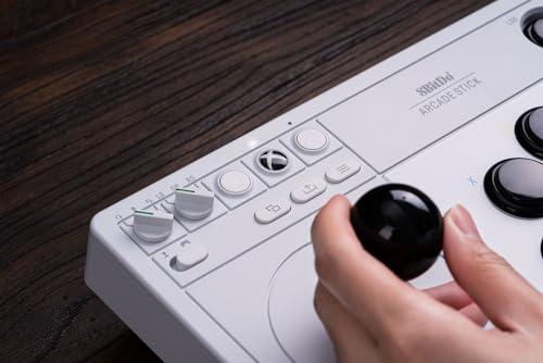 8Bitdo 2.4g Wireless Arcade Fight Stick with 3.5mm Audio Jack, Mic Mute Button & Joystick Mapping Button for Xbox Series X|S, Xbox One and Windows 10 - Officially Licensed (White) - color: White