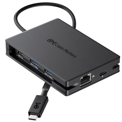 Cable Matters 8-in-1 USB C Hub Dual HDMI, 140W Charging, Gigabit Ethernet | 2x 4K@60Hz HDMI, 10Gbps Data, 2x USB-C and USB-A 3.2, One External Display on macOS
