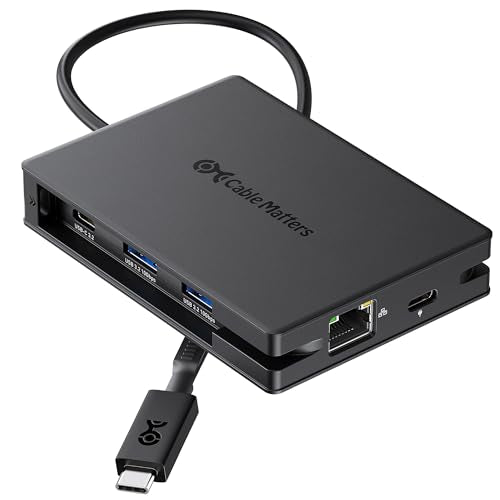 Cable Matters 8-in-1 USB C Hub Dual HDMI, 140W Charging, Gigabit Ethernet | 2x 4K@60Hz HDMI, 10Gbps Data, 2x USB-C and USB-A 3.2, One External Display on macOS