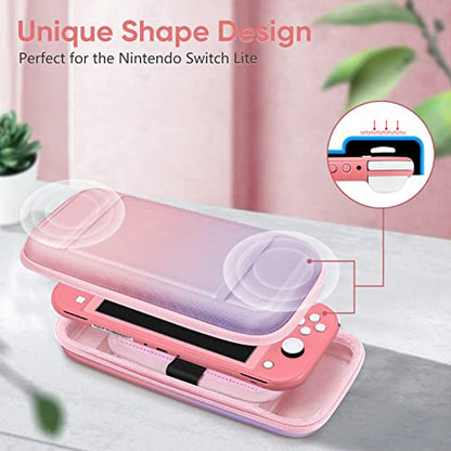FINTIE Shockproof Carrying Case for Nintendo Switch Lite 2019 | Hard Shell Protective Cover, Portable Travel Storage Bag, Game Card / Micro SD Card Slots, Inner Pocket, Fantasy Ombre - color: fantasy ombre