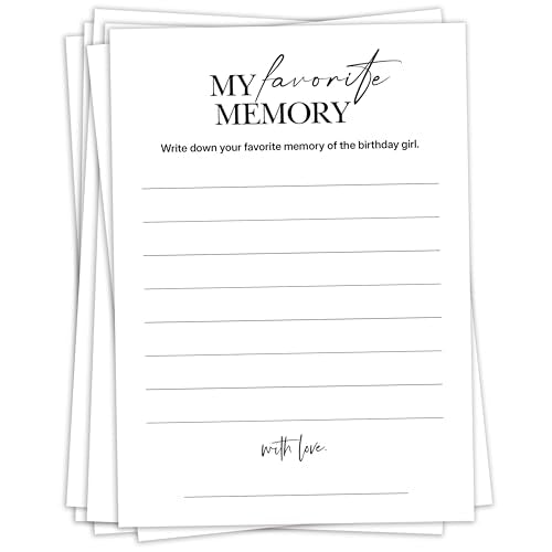 Birthday Party Games, My Favorite Memory, 25 Pcs Card Set for Guests, Fun Birthday Game for Teen Adults – A06 - color: My Favorite Memory