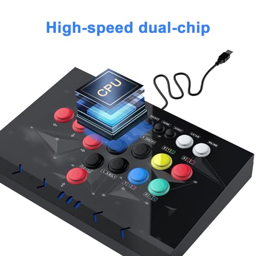 NBCP Arcade Fight Stick - Arcade fighting Joystick -Street Fighter Games Controler with Turbo for PS3, Nintendo Switch, PC Windows (7/8/10/11), Android TV Box,Raspberry Pi,NEOGEO Mini