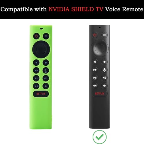 Silicone Protective Cover for NVIDIA Shield TV Pro 4K HDR Remote Green&Blue | Protective Controller Sleeve for Shield TV Pro/4K HDR,Anti-Slip,Shockproof,Glow in the Dark,TV remote controls