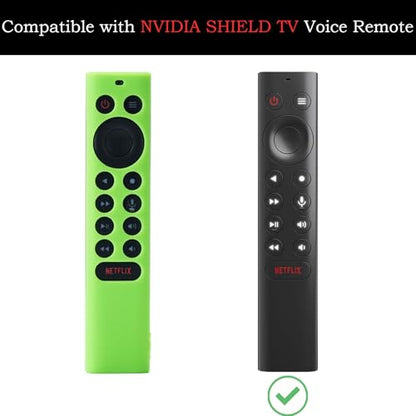 Silicone Protective Cover for NVIDIA Shield TV Pro 4K HDR Remote Green&Blue | Protective Controller Sleeve for Shield TV Pro/4K HDR,Anti-Slip,Shockproof,Glow in the Dark,TV remote controls